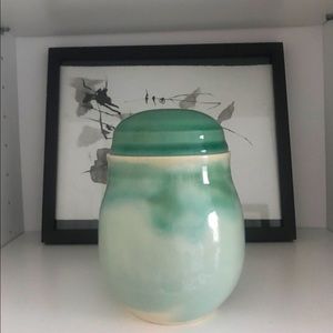 Handmade ceramic jar with lid